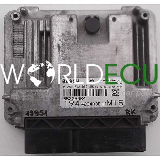 MOTORSTEUERGERÄT ECU STEUERGERAT FIAT CROMA 1.9 JTD BOSCH 0 281 012 963, 0281012963, 55205064