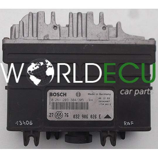 MOTORSTEUERGERÄT ECU STEUERGERÄT VW VOLKSWAGEN GOLF 1.6 BOSCH 0 261 203 304/305, 0261203304, 0261203305, 032 906 026 E, 032906026E