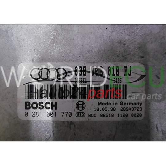 Centralita de motor UCE VW VOLKSWAGEN BOSCH 0 281 001 770, 0281001770, 038 906 018 BJ, 038906018BJ