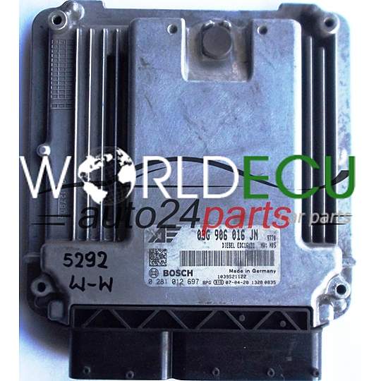 ECU ENGINE CONTROLLER SEAT ALHAMBRA 2.0 TDI BOSCH 0281012697, 0 281 012 697, 03G906016JN, 03G 906 016 JN