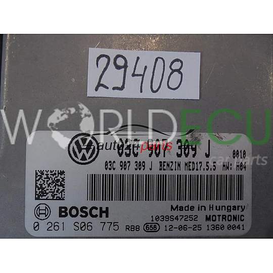 Motorsteuergerät ECU Steuergerät VOLKSWAGEN 0261S06775 03C907309J MED17.5.5