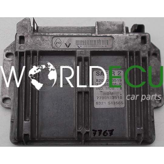 ECU ENGINE CONTROLLER RENAULT TWINGO 1.2, SAFIR 2, 8200023519, 21656026-0, 216560260, HOM7700113510, 9352 576613, 9352576613