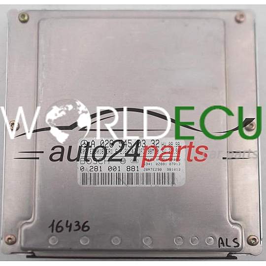 БЛОК УПРАВЛЕНИЯ ДВИГАТЕЛЕМ MERCEDES C220 2.2 CDI BOSCH 0 281 001 881, 0281001881, A 026 545 03 32, A0265450332