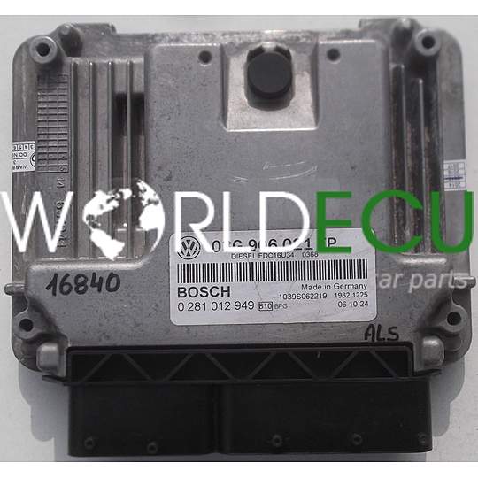 ECU ENGINE CONTROLLER VW VOLKSWAGEN GOLF  2.0 TDI BOSCH 0 281 012 949, 0281012949, 03G 906 021 FP, 03G906021FP