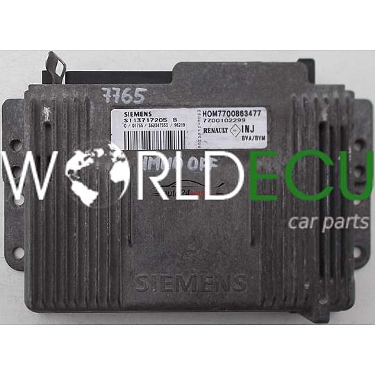 CALCULATEUR MOTEUR RENAULT LAGUNA 2.0, S113717205 B, S113717205B, HOM7700863477, 7700102299