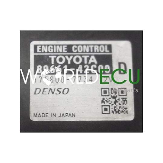 CALCULATEUR MOTEUR TOYOTA AVENSIS RAV-4 2.2 DENSO 175800-7734, 1758007734, 89661-42C00, 8966142C00