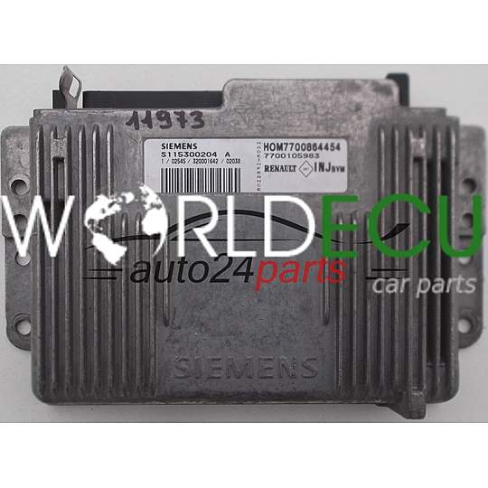 ECU ENGINE CONTROLLER RENAULT MEGANE 1.6 S115300204 A, HOM7700864454, 7700864454