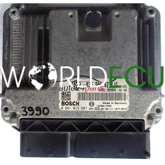 ECU CENTRALITA DE MOTOR VW VOLKSWAGEN GOLF 2.0 TDI 03G906021JG, 03G 906 021 JG, BOSCH 0281013607, 0 281 013 607