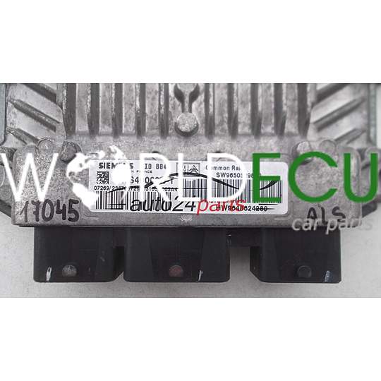 ECU ENGINE CONTROLLER CITROEN C3 1.4 HDI SIEMENS 5WS40068B-T, 5WS40068BT, SW9650529880, HW9648624280, SID 804