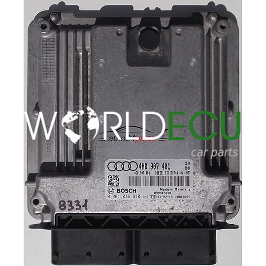 ECU CENTRALITA DE MOTOR AUDI A8 3.0 TDI, BOSCH 0 281 016 910, BOSCH 0281016910, 4H0 907 401, 4H0907401, 4G0907401