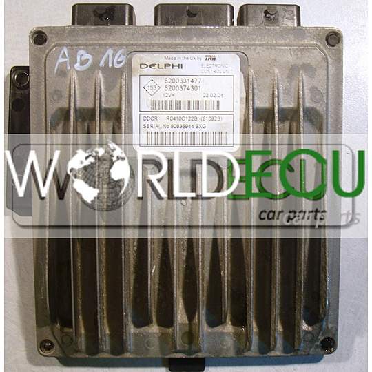 MOTORSTEUERGERÄT ECU STEUERGERAT RENAULT CLIO KANGOO R0410C122B / 8200331477 / 8200374301 / DDCR 81092B