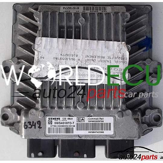 ECU ENGINE CONTROLLER CITROEN PEUGEOT 2.0 HDI 5WS40107D-T, SW9653059780, HW9647423380