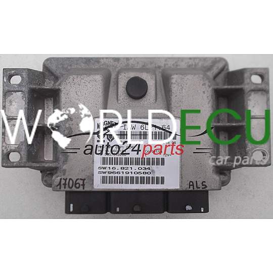 ECU ENGINE CONTROLLER CITROEN PEUGEOT 2.0 16V MAGNETI MARELLI IAW 6LP1.64, IAW6LP164, 16.560.184, 16560184, 9657649280, 16.821.034, 9661910580