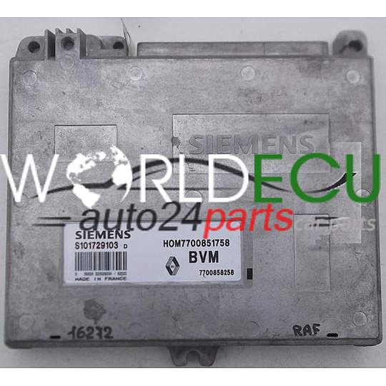 CENTRALINA MOTORE RENAULT CLIO SIEMENS S101729103 D, S101729103D, HOM7700851758, 7700858258