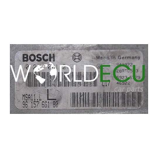 ECU ENGINE CONTROLLER CITROEN PEUGEOT 2.5 DIESEL BOSCH 0 281 001 212, 0281001212, 96 157 661 80, 9615766180